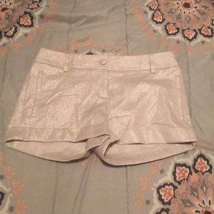 Express cream sparkle shorts